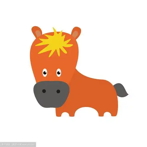 可爱的小红马驹卡通