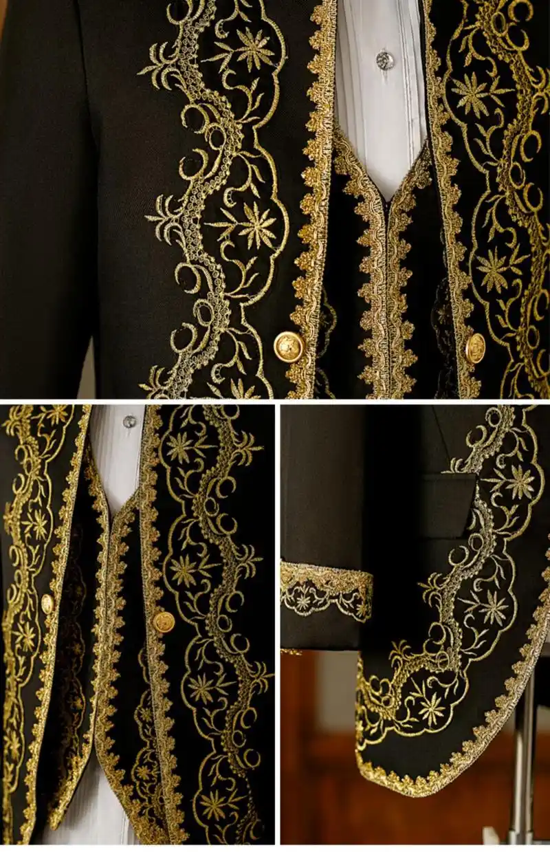 欧洲贵族服装男士复古中世纪礼服王子国王戏服欧式舞台演出服 黑色