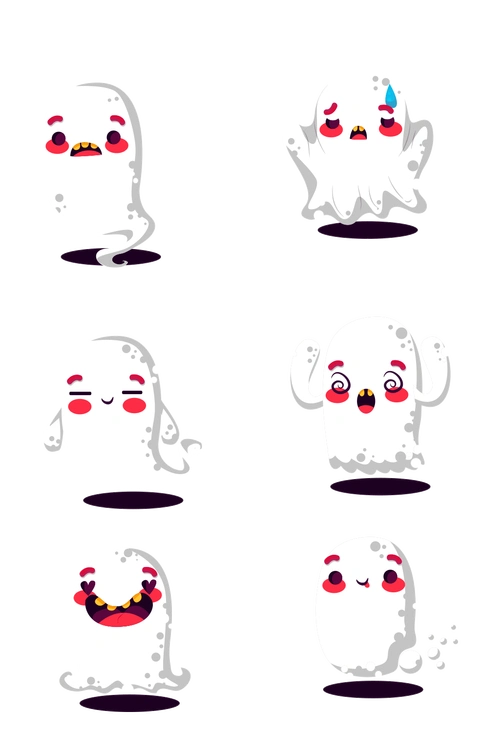 卡通幽灵设计矢量素材