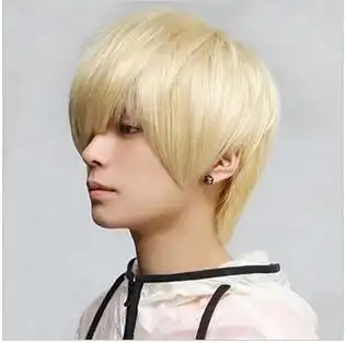 假发批发 非主流假发 米黄色 男生帅气假发 男发