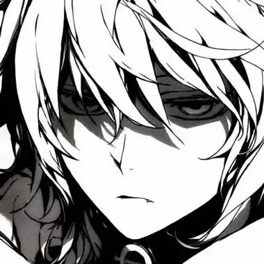 手绘黑白动漫男头像,我愿意成你的守护天使