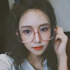 小红书白色透明眼镜框女ins网红款大框韩轻tr90可配防蓝光镜近视