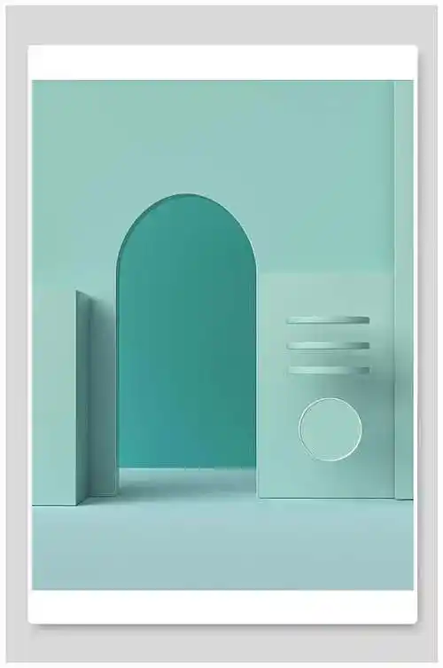 简洁绿色时尚电商商品展示台背景素材