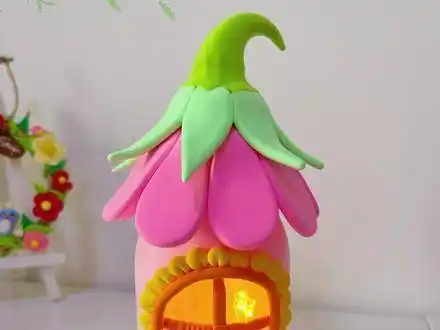 饮料瓶子不要扔,可以做花房小夜灯#亲子手工 #幼儿手工#废物利用