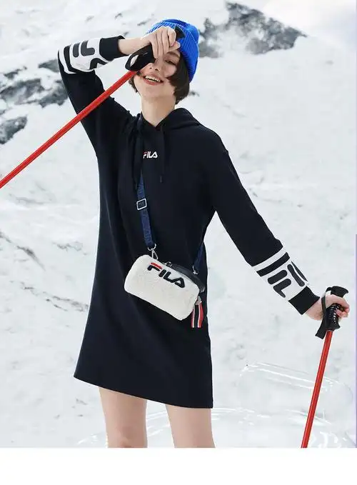 fila 斐乐官女子卫衣长款2020秋季新款运动连帽套头衫女卫衣(站外)