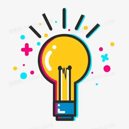 灯泡k卡通简笔画彩色