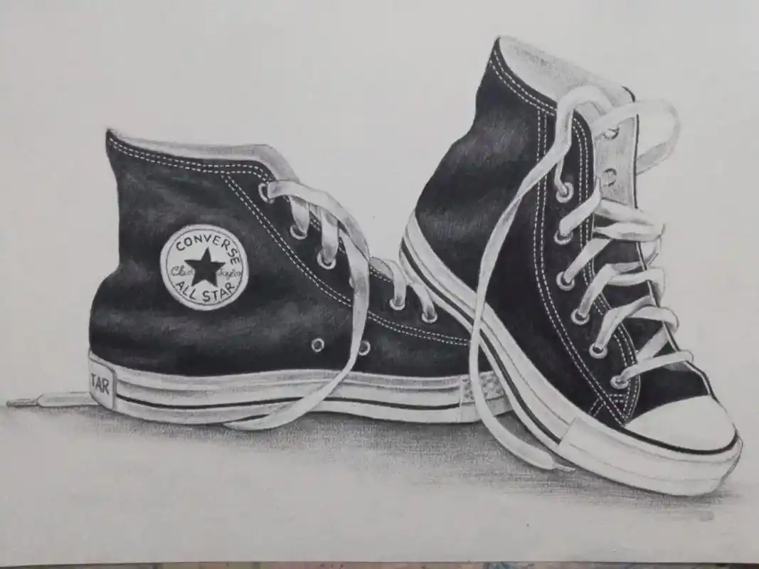 素描匡威鞋.#一起学画画 #绘画 #素描 #匡威 #手绘 - 抖音