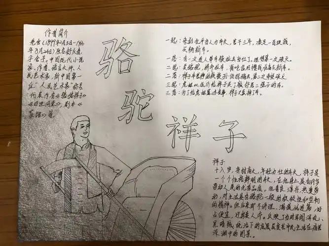 2018级703,707班《骆驼祥子》阅读小报展示