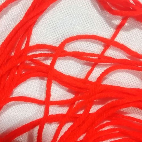 绣花大粗毛线(橘红色)