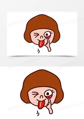卡通手绘做鬼脸可爱女孩免抠元素
