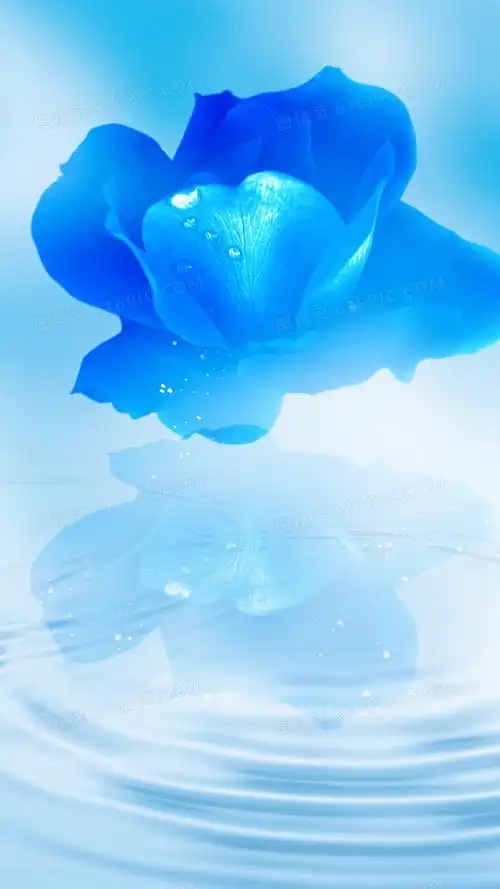 蓝色小清新水感护肤psd分层h5背景素材
