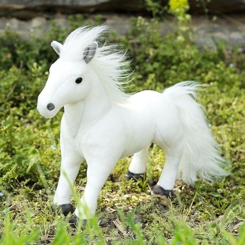 仿真马毛绒玩具公仔小马玩偶娃娃大白马抱枕儿童认知模型玩具礼物