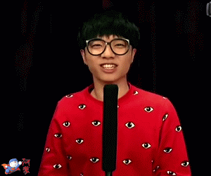 华晨宇花花红衣服伸手指gif动图_动态图_表情包下载_soogif