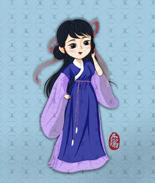 原创汉服卡通手绘头像图