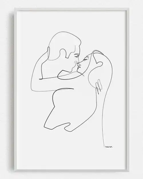 一根线一幅画画法虽简单但意境无穷你看到了什么