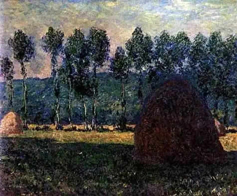 鸢尾花和枝条阿让特伊附近的罂粟埃普特河岸的白杨草地上的午餐