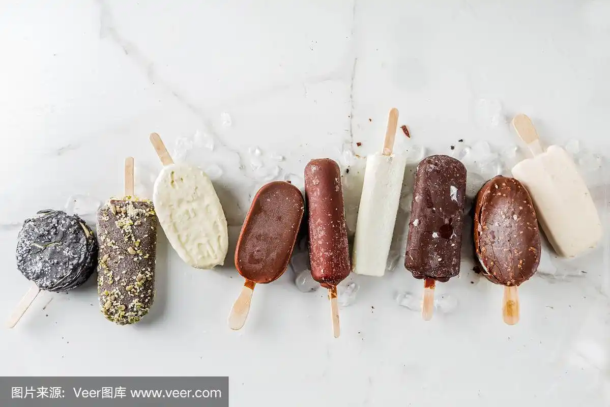 各式各样的冰棒冰淇淋