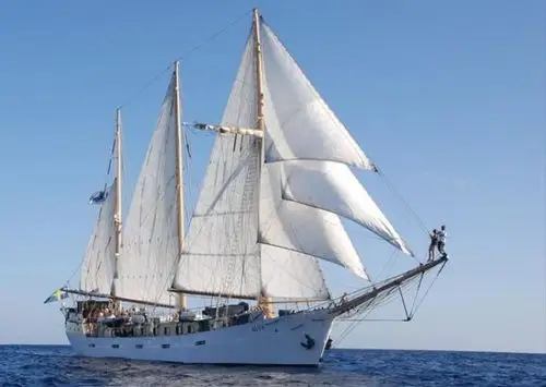 船籍:瑞典. loa: 55m. 帆型: 三桅支索纵帆船(staysail schooner )..
