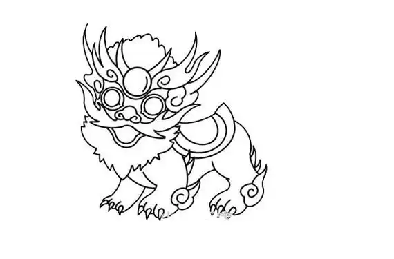 帅气年兽怎么画卡通年兽简笔画步骤图解教程