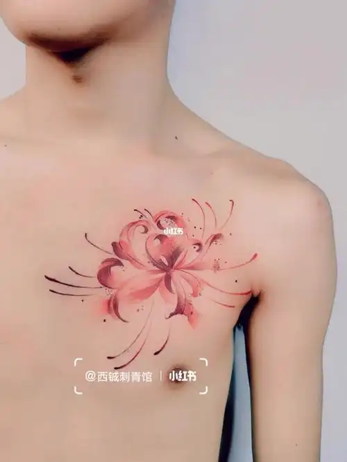 彼岸花纹身男生