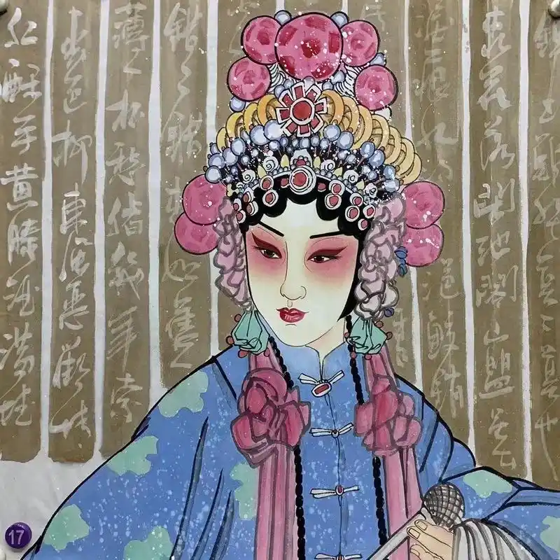 国粹 #戏曲风 #戏曲花旦简笔画 #水墨人物 崔景哲 - 抖音