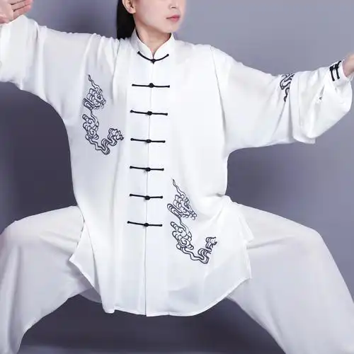 新款太极改良太极拳比赛服演出服气功表演飘逸男女太极服