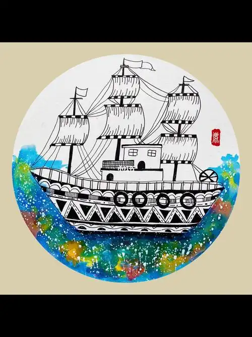 创意少儿美术课件大海上的帆船