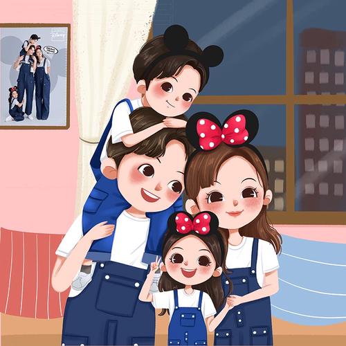 q版卡通手绘头像定制全家福真人照片转动漫情侣漫画人像头像约稿