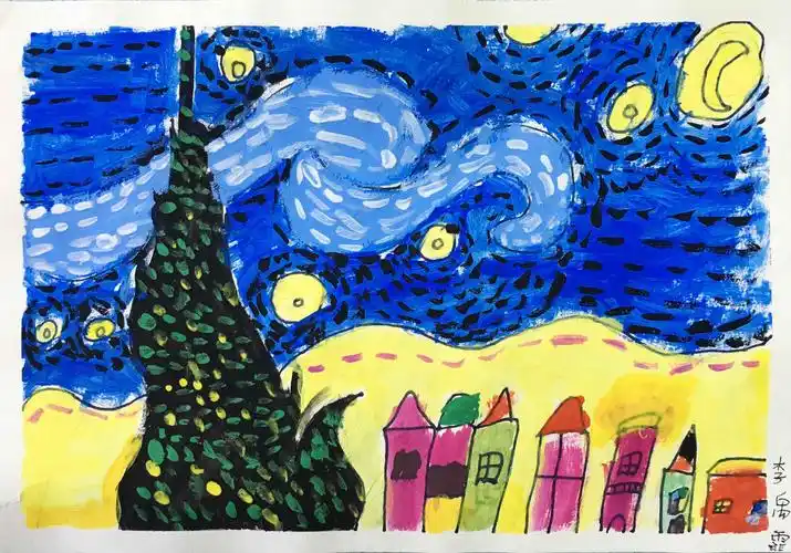 大班水粉画星空