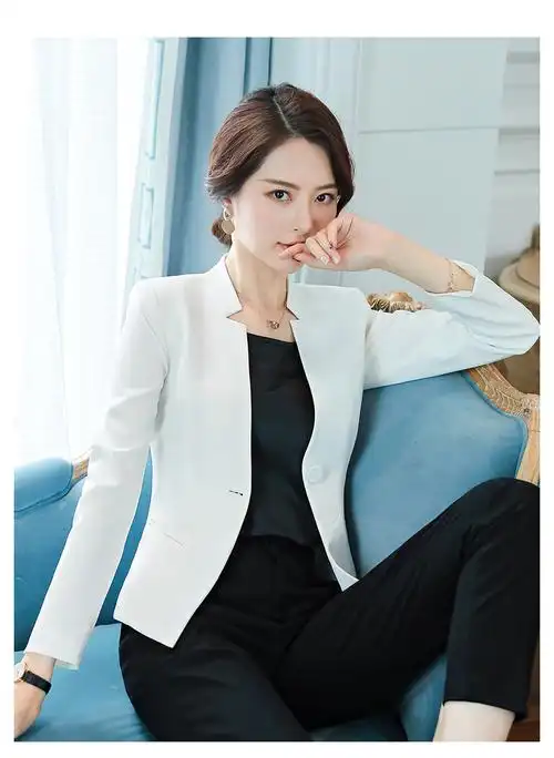 小个子短款西装女士无领小西服小女外套2020新款春秋款韩版白领职业装