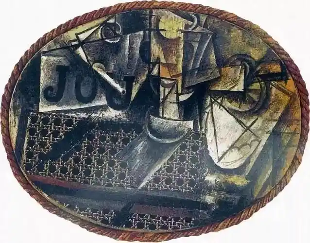 《藤椅上的静物》-毕加索