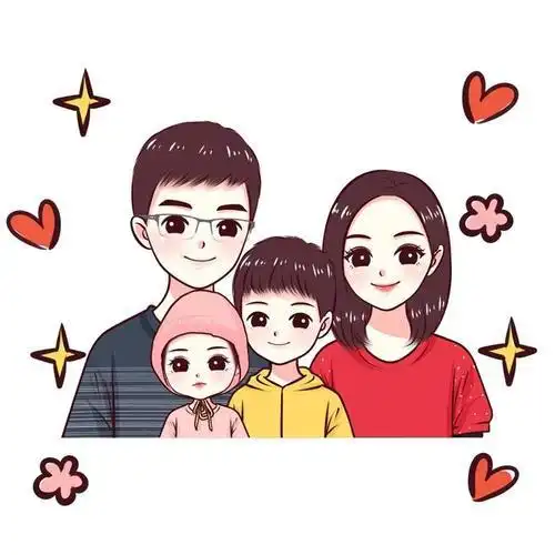 卡通头像4个人全家福