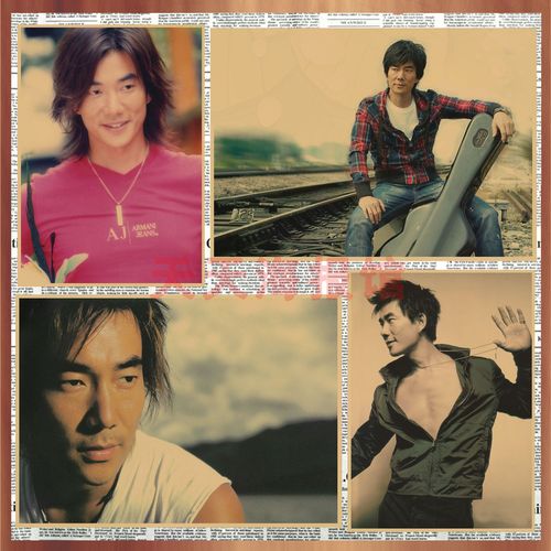 80年代歌星 任贤齐海报 酒吧咖啡厅ktv复古牛皮纸装饰墙画壁画513