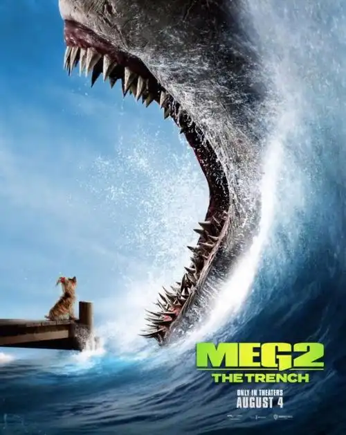 《巨齿鲨2》发布最新海报,杰森·斯坦森携手吴京挑战深海巨鲨_腾讯