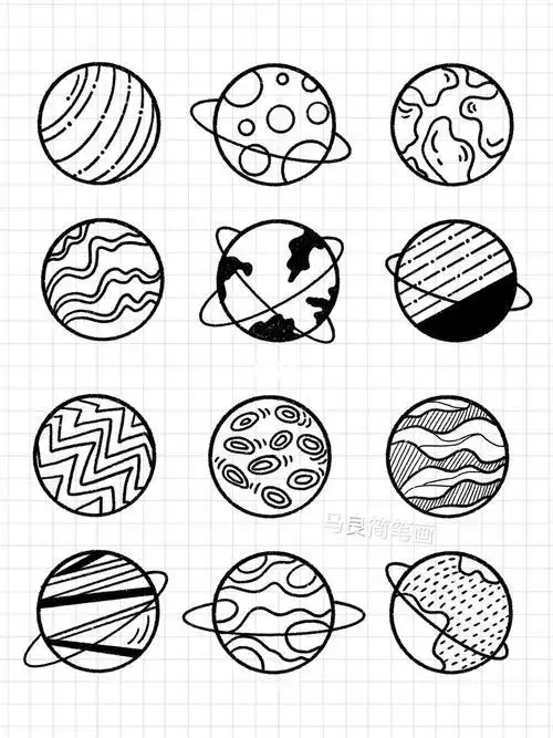 星球图片简笔画星球图片简笔画带颜色