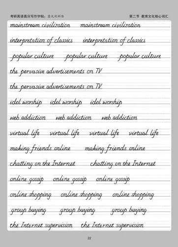 正版多省包邮 新东方 考研英语高分写作字帖 手写印刷体 意大利斜体