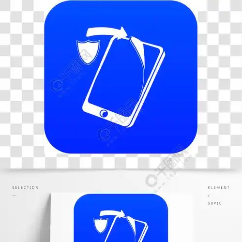 替换屏幕智能手机象蓝色传染媒介保护更换屏幕智能手机图标蓝色矢量