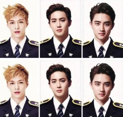 exo全员军装照,深沉世勋,模范chen,d.o一笑直击饭心