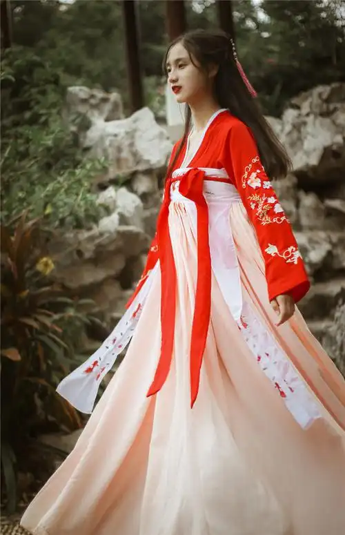 菩提雪汉服夏装女改良中国风学生 古装女仙女 飘逸 清新淡雅 宫廷