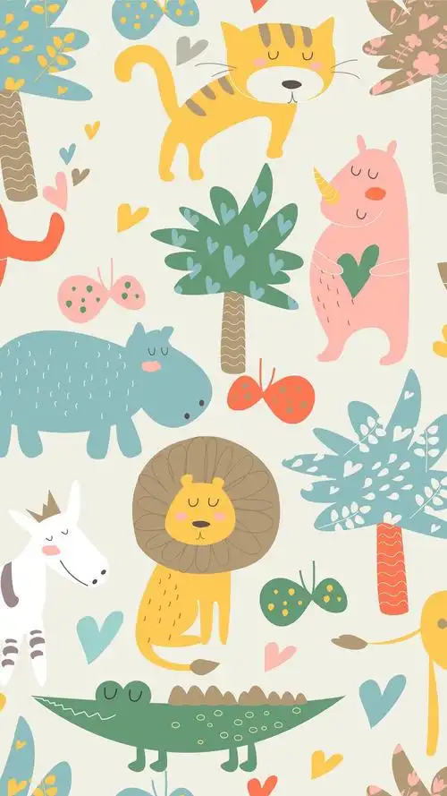 可爱,卡通,平铺,小狮子,清新 - 堆糖,美图壁纸兴趣社区