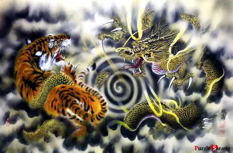 1000 piece jigsaw puzzles " [龙虎图]"