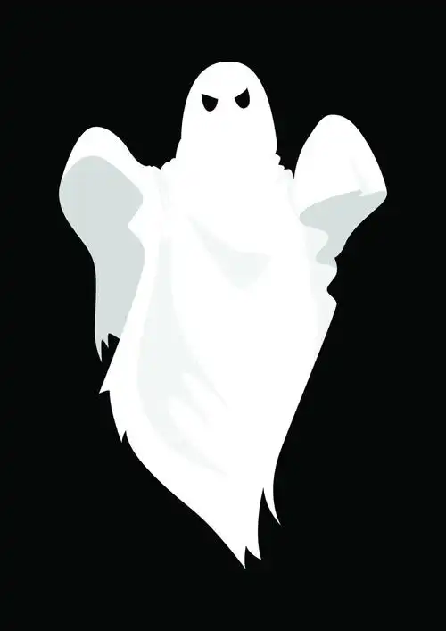 白色万圣节幽灵矢量装饰元素