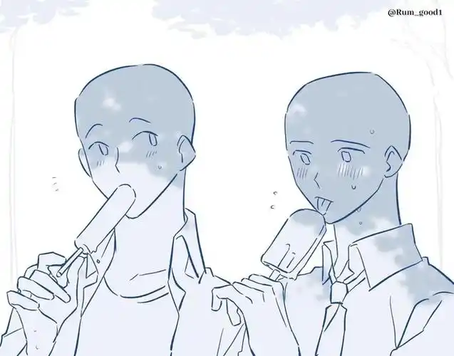 绘画参考#光头爱情故事之双男主系列模板,… - 半次元 - acg爱好者