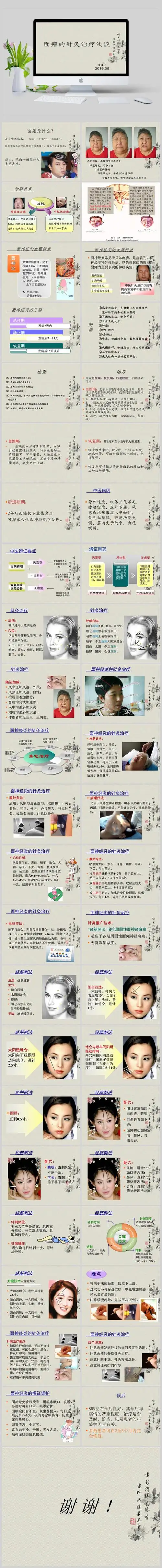 面神经炎,面瘫的针灸康复治疗思路ppt模板