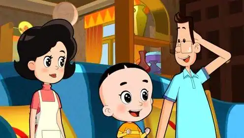 大头儿子一家观看家庭录像