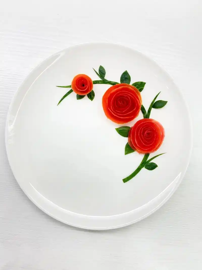 创意番茄玫瑰花摆盘,你学会了吗6315 - 抖音