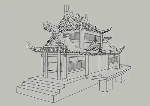 简单古风场景简笔画