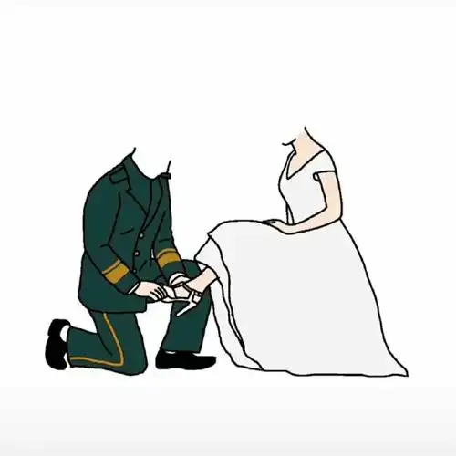 情侣军恋抠图素材