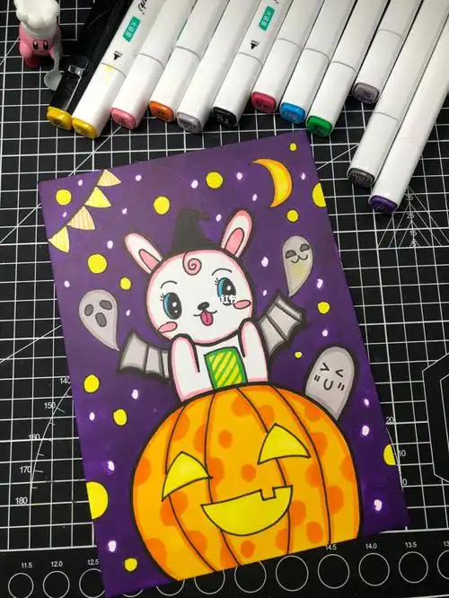 万圣节儿童画好看简单方便模板来啦06