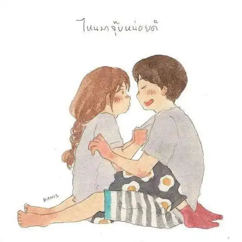 一组羞甜又接地气的情侣插画这就是爱情的样子吧